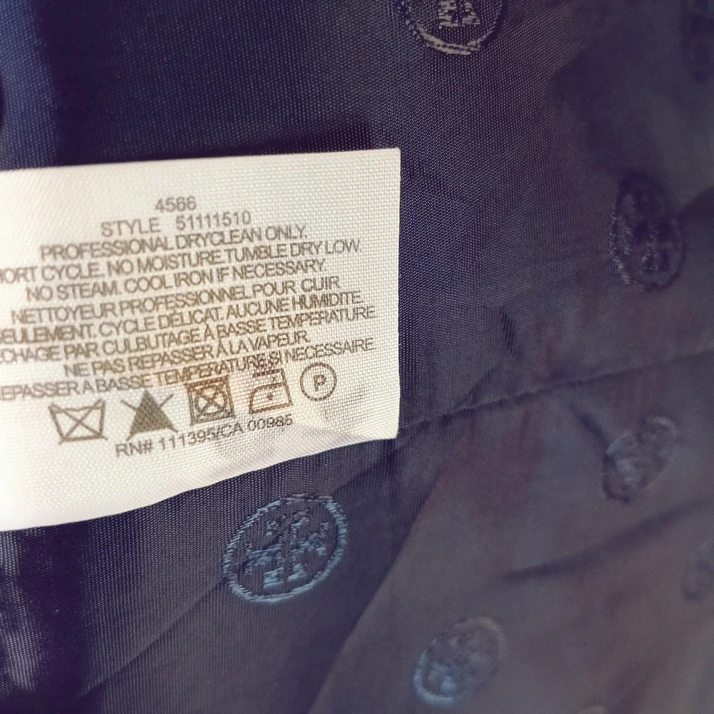 Tory Burch Blazer Women 10 Navy Blue Excellent Single Button Gold Logo Hardware
